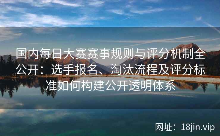 国内每日大赛赛事规则与评分机制全公开：选手报名、淘汰流程及评分标准如何构建公开透明体系